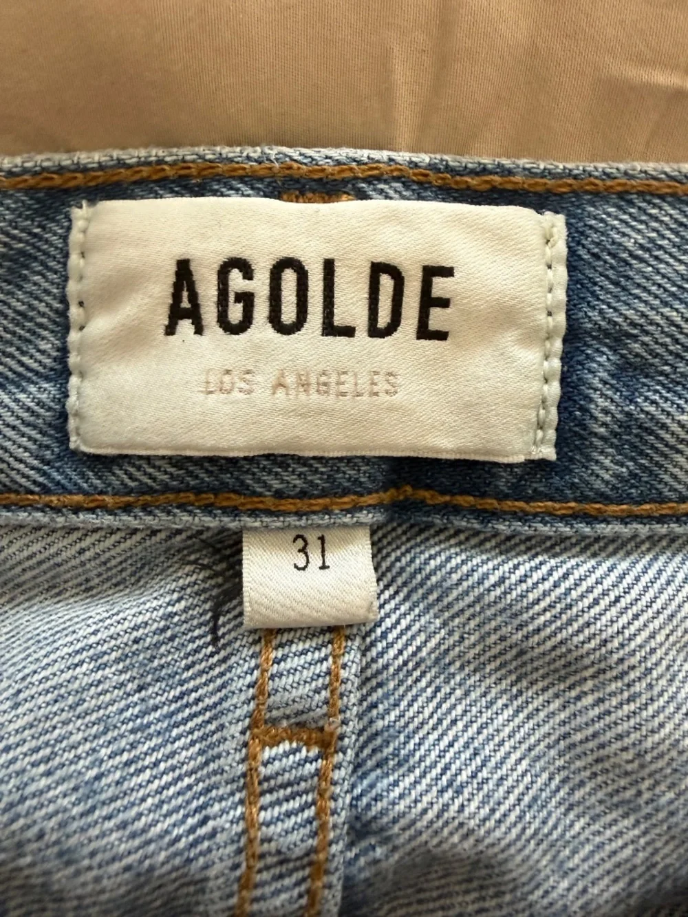 Agolde 90s Long Denim Shorts Raw Hem Size 31